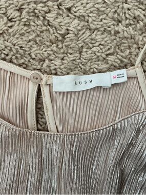 LUSH Metallic Pleated Cami - Blush Silver